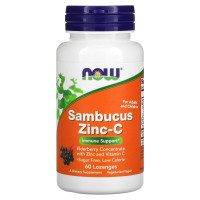 Бузина з цинком і вітаміном С, Sambucus Zinc-C, Now Foods, 60 льодяників