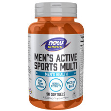 Мультивітаміни для чоловіків, Men's Active Sports Multi, Now Foods, Sports, 90 гелевих капсул