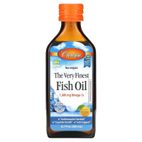 Рыбий жир, The Very Finest Fish Oil, Carlson, норвежский, высшего качества, натуральный апельсин, 200 мл