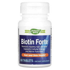 Биотин, Biotin Forte, Nature's Way, экстра сила, 60 таблеток