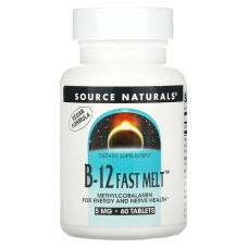 Вітамін В12, B-12 Fast Melt, Source Naturals, 5 мг, 60 таблеток