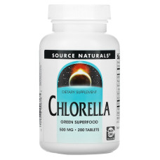Хлорелла, Chlorella, Source Naturals, 500 мг, 200 таблеток