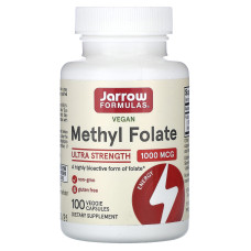 Метил фолієва кислота, Methyl Folate, Jarrow Formulas 1000 мкг, 100 кап.