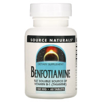 Бенфотіамін, Benfotiamine, Source Naturals, 150 мг, 60 таблеток