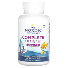 Риб'ячий жир для дітей, Complete Omega, Nordic Naturals, від 6 до 12 років, лимон, 180 міні капсул