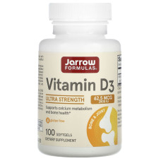 Витамин D3, Vitamin D3, Jarrow Formulas, 2500 МЕ, 100 гелевых капсул