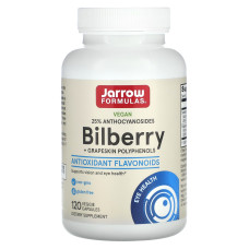 Черника для зрения с виноградом, Bilberry, Jarrow Formulas, 120 капсул