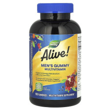 Мультивитамины для мужчин, Men's Gummy Multivitamin, Nature's Way, Alive!, фруктовый вкус, 150 жевательных конфет