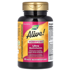 Мультивитамины для женщин 50+, Alive! Women's 50+, Multi-Vitamin, Nature's Way, 60 таблеток