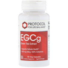 Экстракт зеленого чая, EGCg Green Tea, Protocol for Life Balance, 200 мг, 90 вегетарианских капсул