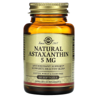 Астаксантин, Astaxanthin, Solgar, 5 мг, 60 гелевых капсул