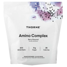 Аминокислоты, комплекс, Amino Complex, Thorne, со вкусом ягод, 30 пакетиков-стиков (по 7,7 г каждый)