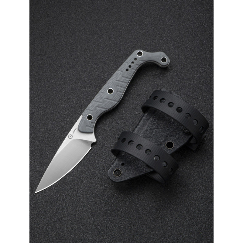 Ніж фіксований тактичний Civivi SOKN, (7.2 см) Nitro-V / G10 сірий
