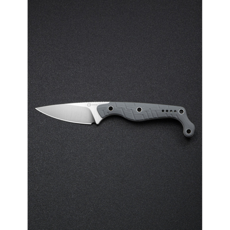 Ніж фіксований тактичний Civivi SOKN, (7.2 см) Nitro-V / G10 сірий