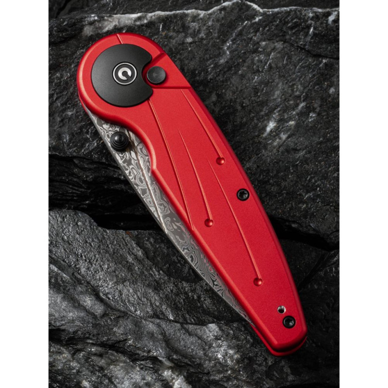 Ніж складаний туристичний Civivi Starflare, (8.4 см) Damascus / Aluminum червоний