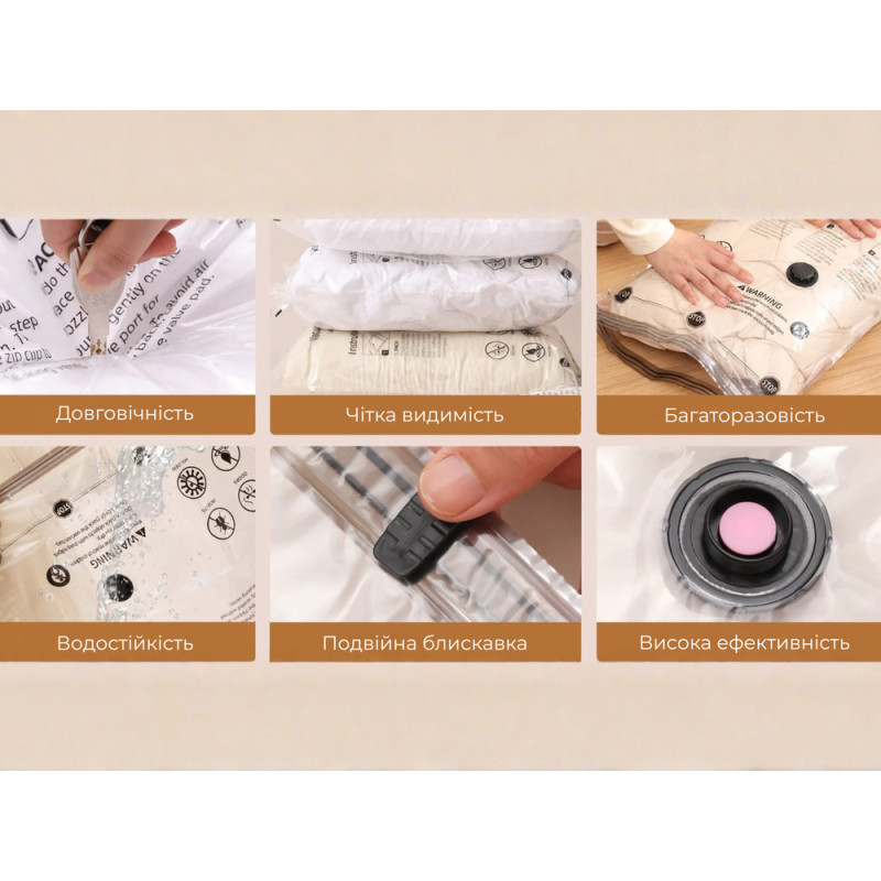 Вакуумні пакети Flextail, розмір S (40х60 см), 4 шт