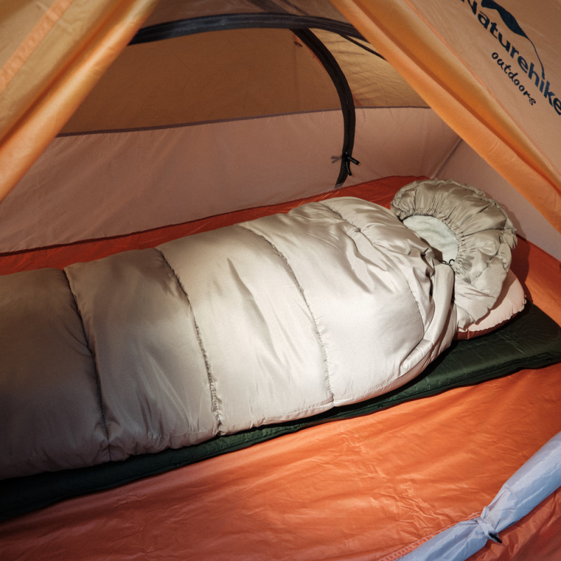 Спальник з капюшоном із звичайним мішком для зберігання Naturehike M400 CNK2350WS023, (1°C), правий, зелений