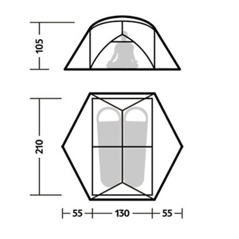 Намет надлегкий двомісний Naturehike Mongar CNK2550WS016, 15D, сiрий