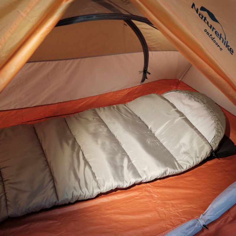 Спальник з капюшоном із звичайним мішком для зберігання Naturehike M400 CNK2350WS023, (1°C), правий, зелений