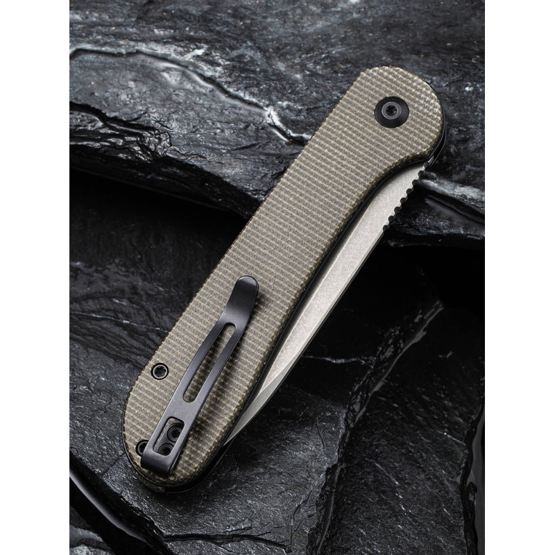 Ніж складаний туристичний Civivi Elementum Pocket, (8.9 см) 14C28N / Micarta сірий