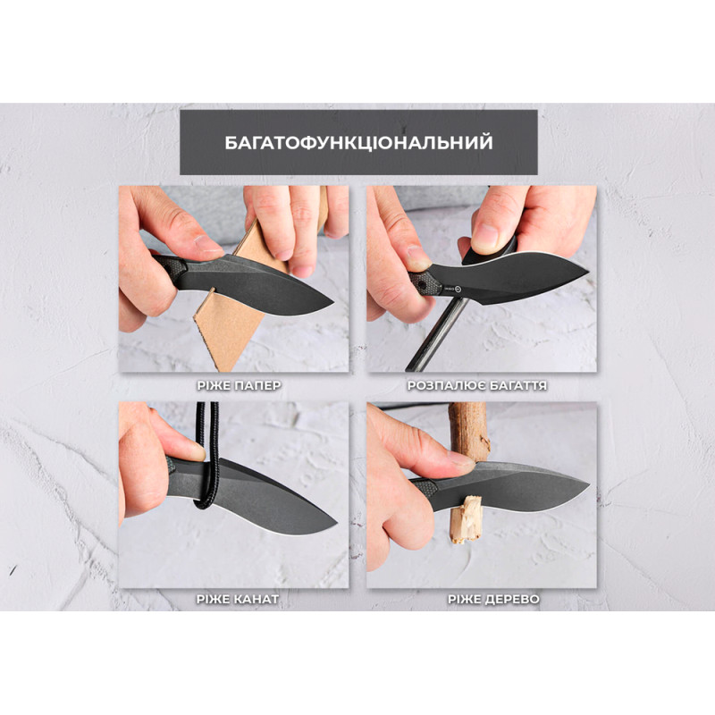 Ніж фіксований тактичний Civivi Vaquita II, (8.1 см) Nitro-V / Micarta чорний