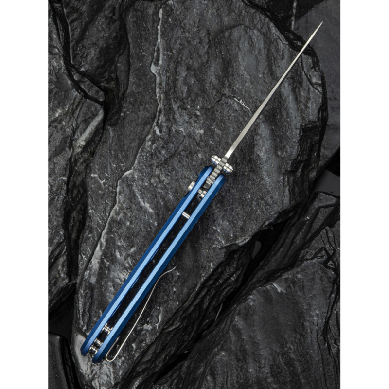 Ніж складаний туристичний Civivi Hyperpulse, (8.9 см) 14C28N / Aluminum синій