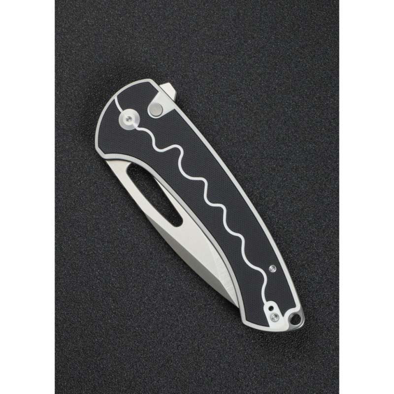Ніж складаний туристичний Sencut Squiggy, (9.9 см) 9Cr18MoV / G10 чорно-білий