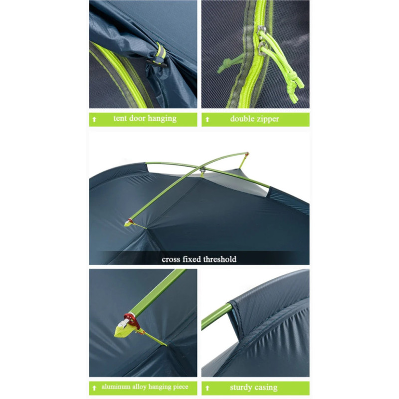 Намет двомісний Naturehike Tagar NH17T180-J, темний блакитний