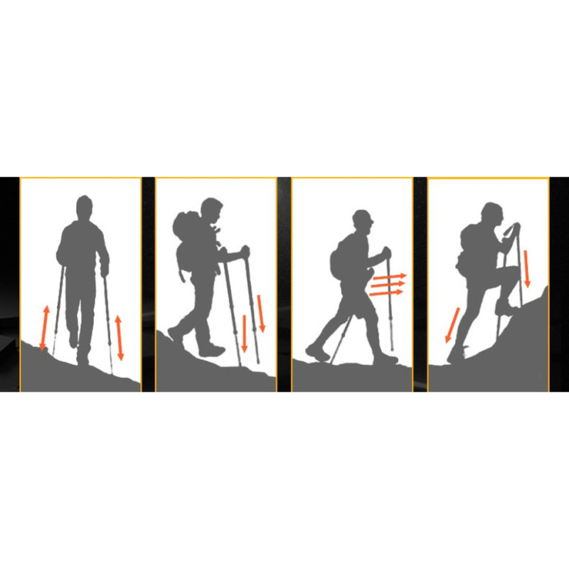 Трекінгова палиця Naturehike NH17D017-D, 56-120 см, чорна