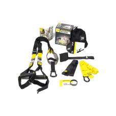 Петлі TRX EasyFit PRO 4 (P4, Pro System) (підвісні тренувальні петлі), Довжина 110-230 см, Ширина строп 3,8 см, Макс.вага 160 кг, Жовто-чорний