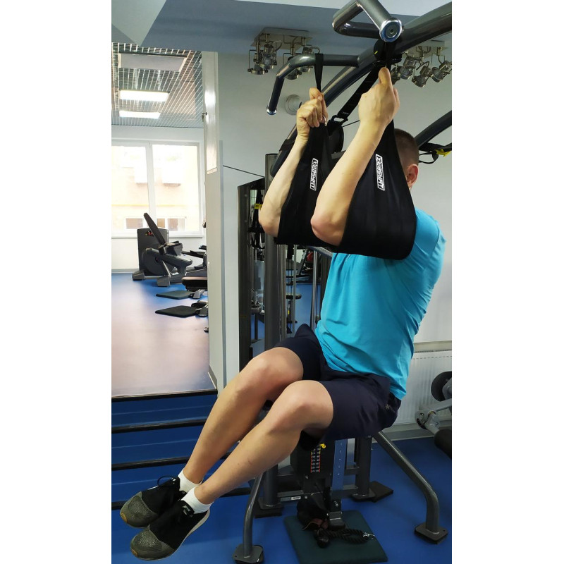 Петлі Береша EasyFit підвісні атлетичні (2шт) / Петлі для пресу, Розмір 20х31 см, Макс. вага 150 кг, тканина Оксфорд, Сталь, Чорний