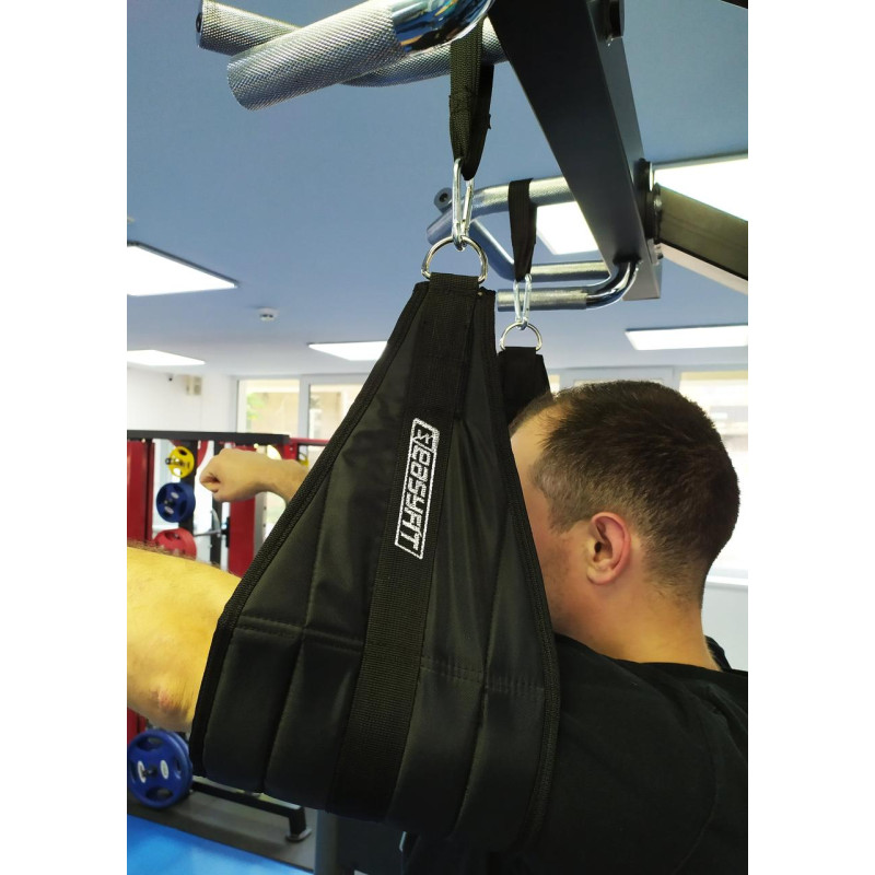 Петлі Береша EasyFit підвісні атлетичні (2шт) / Петлі для пресу, Розмір 20х31 см, Макс. вага 150 кг, тканина Оксфорд, Сталь, Чорний