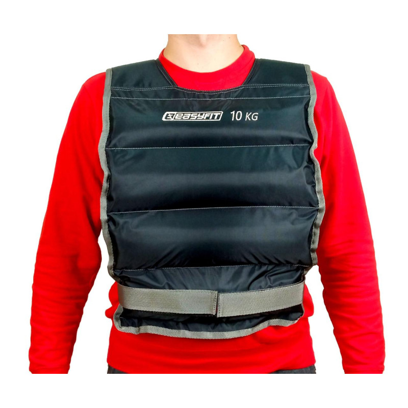 Жилет для обтяження EasyFit, Вага 10 кг, Оксфорд, Пісок, Чорний