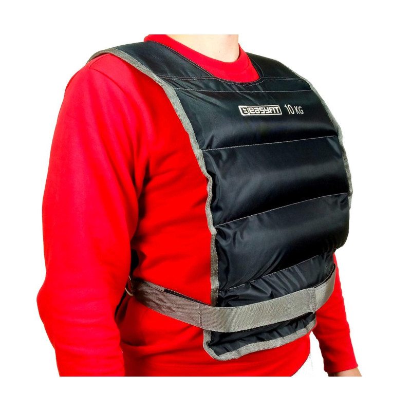 Жилет для обтяження EasyFit, Вага 10 кг, Оксфорд, Пісок, Чорний