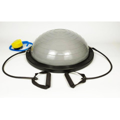 Балансировочная платформа EasyFit BOSU, Диаметр 60 см, Высота 23 см, Максимальная нагрузка 120 кг, Пластик, ПВХ, Резина, Серый
