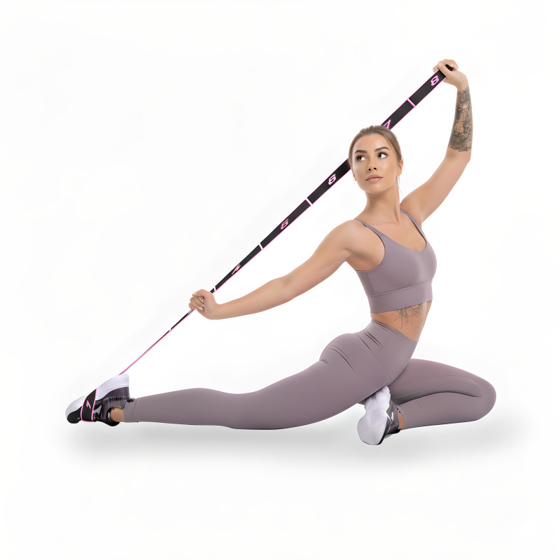 Эспандер ленточный EasyFit с петлями для тренировок розовый (EASY)