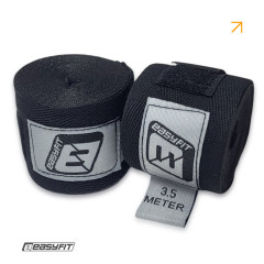 Бинти для боксу EasyFit Classic Wrap, довжина 3,5 м, чорні