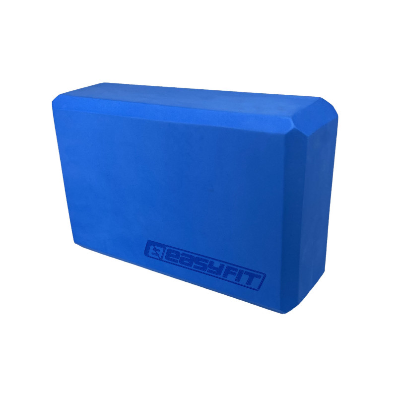 Блок для йоги EasyFit, Довжина 23 см, Ширина 15,5 см, Піна EVA, Синій