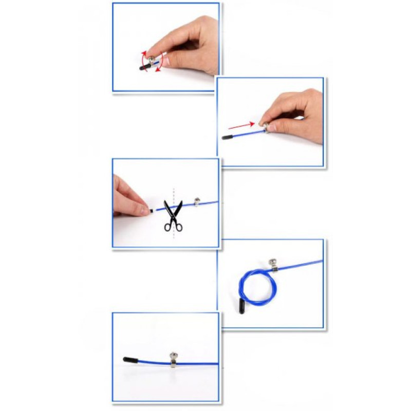 Швидкісна скакалка EasyFit Speed Cable Rope, Довжина до 3 м, Сталь, Пластик, Чорний