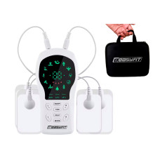 Миостимулятор с подогревом EasyFit Pro ActivePulse (импульсный массажер для мышц) с чехлом, белый