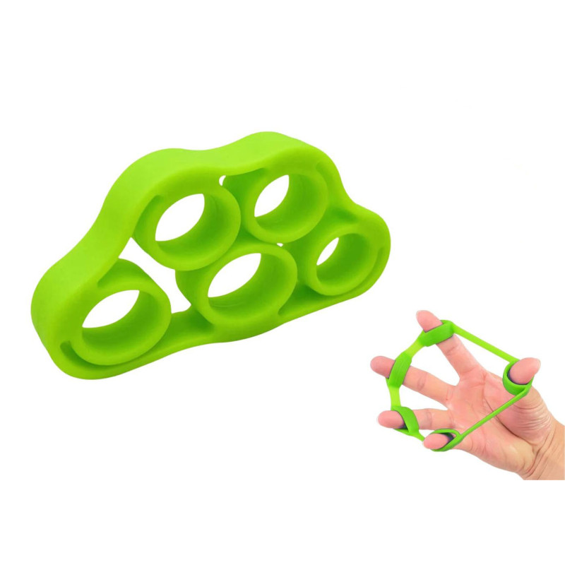 Еспандер для рук і пальців EasyFit GripFlex, Довжина 8 см, ширина 4,5 см, Опір 3 кг, Силікон, Зелений