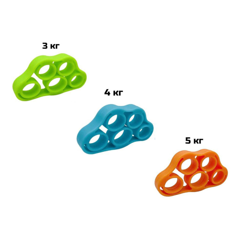 Еспандер для рук і пальців EasyFit GripFlex, Довжина 8 см, ширина 4,5 см, Опір 3 кг, Силікон, Зелений