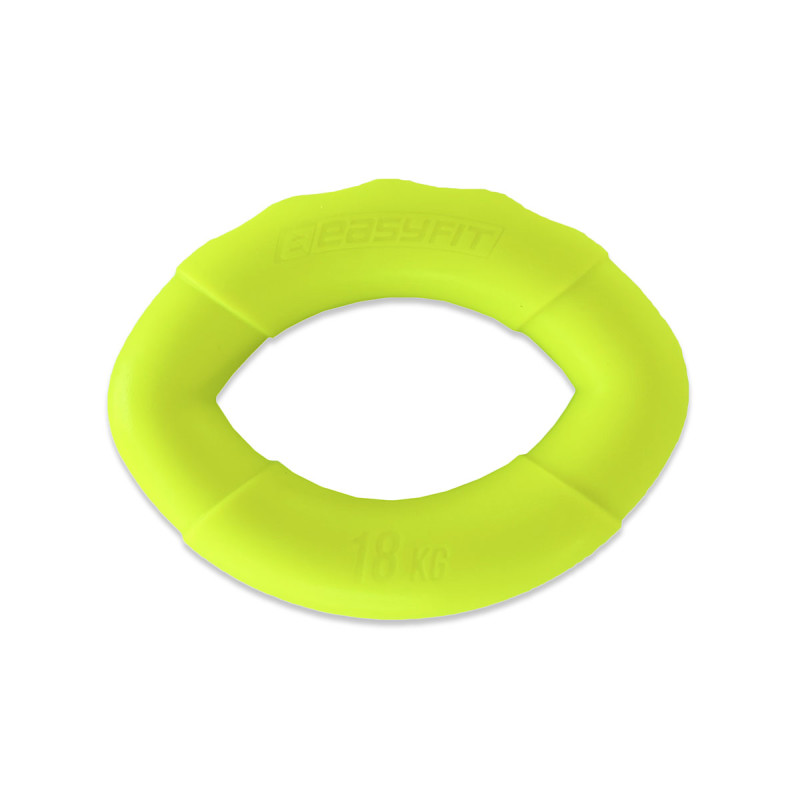 Эспандер кистевой EasyFit Elliptic, Диаметр 10 см, Сопротивление 18 кг, Силикон, Зеленый