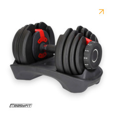 Гантель набірна EasyFit UniWeight, регульована, 1,5–16 кг, сталь/поліпропілен, чорна