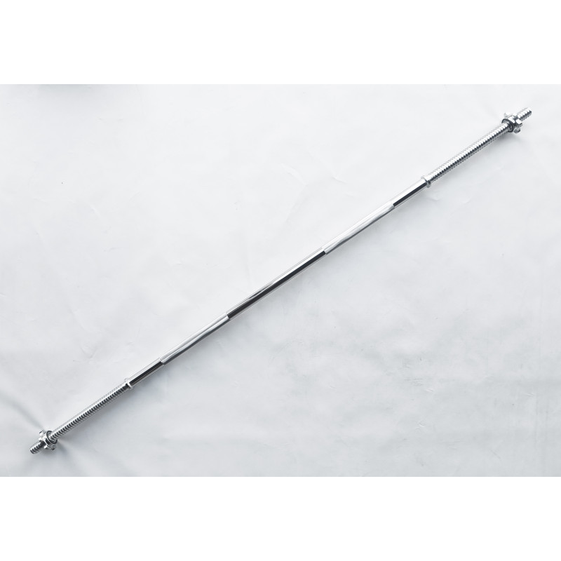 Гриф для штанги EasyFit прямий, Довжина 1,5 м, Діаметр 25 мм, Сталь, Хром, Вага 6,5 кг