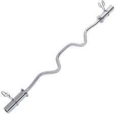 Гриф для штанги EasyFi Z-подібний олімпійський, Довжина 1,2 м, Діаметр 50 мм, Хромована сталь, Вага 7,3 кг