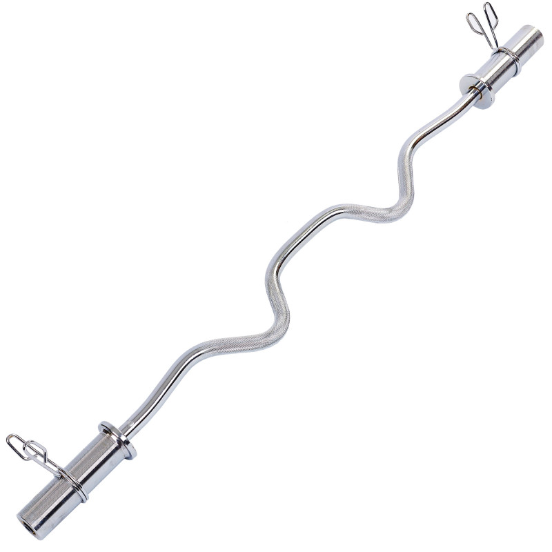 Гриф для штанги EasyFi Z-образный олимпийский, Длина 1,2 м, Диаметр 50 мм, Хромированная сталь, Вес 7,3 кг