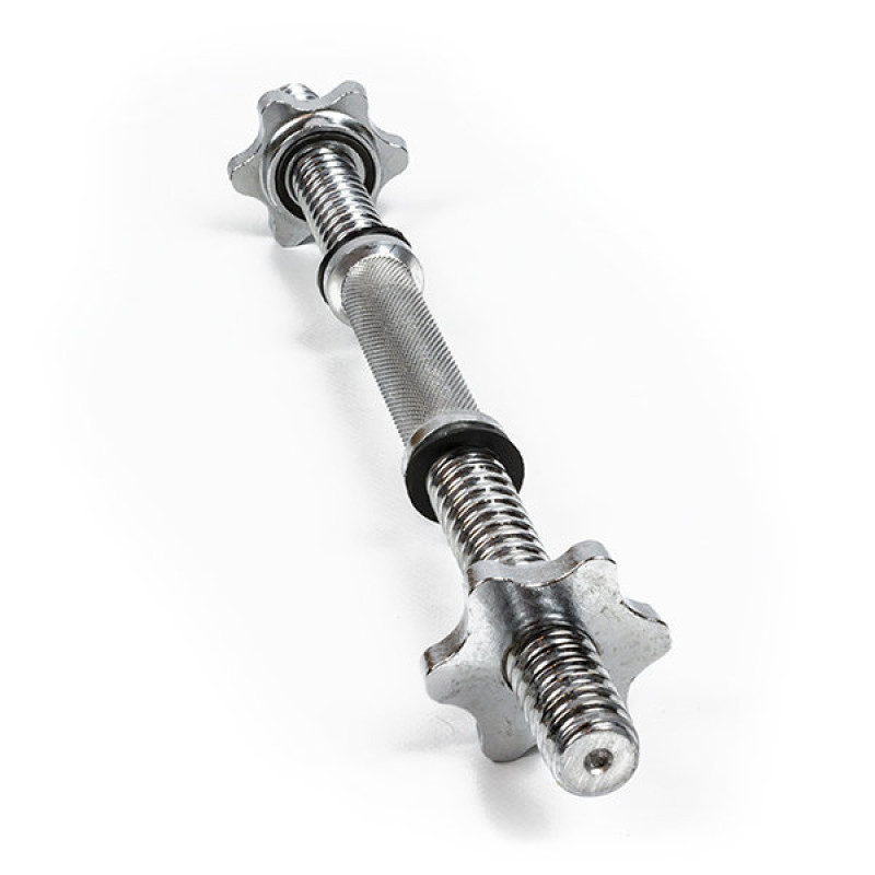 Гантельный гриф EasyFit хромированный, Длина 45 см, Диаметр 25 мм, Сталь, Для силовых тренировок