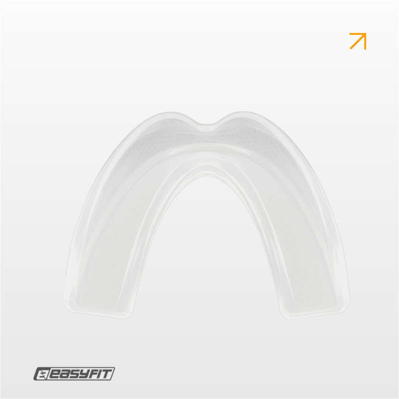 Капа боксерская EasyFit, Взрослая (11+ лет), Одночелюстная, Посадка: термоформование (кипячение + прикус), Прозрачный