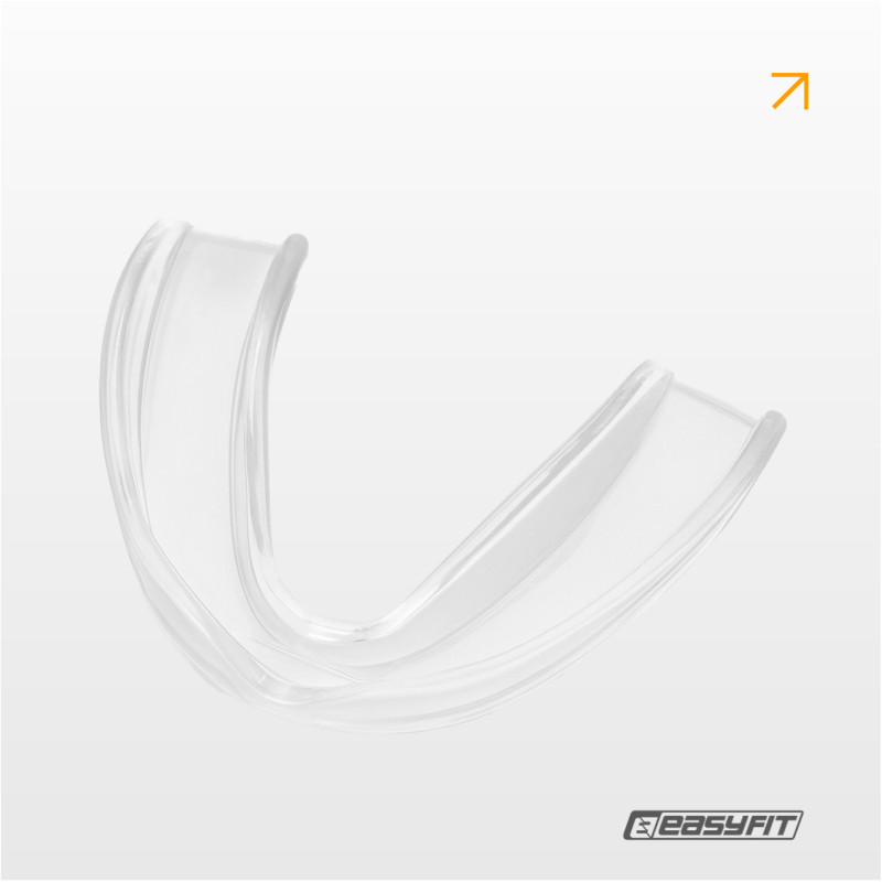 Капа боксерская EasyFit, Взрослая (11+ лет), Одночелюстная, Посадка: термоформование (кипячение + прикус), Прозрачный